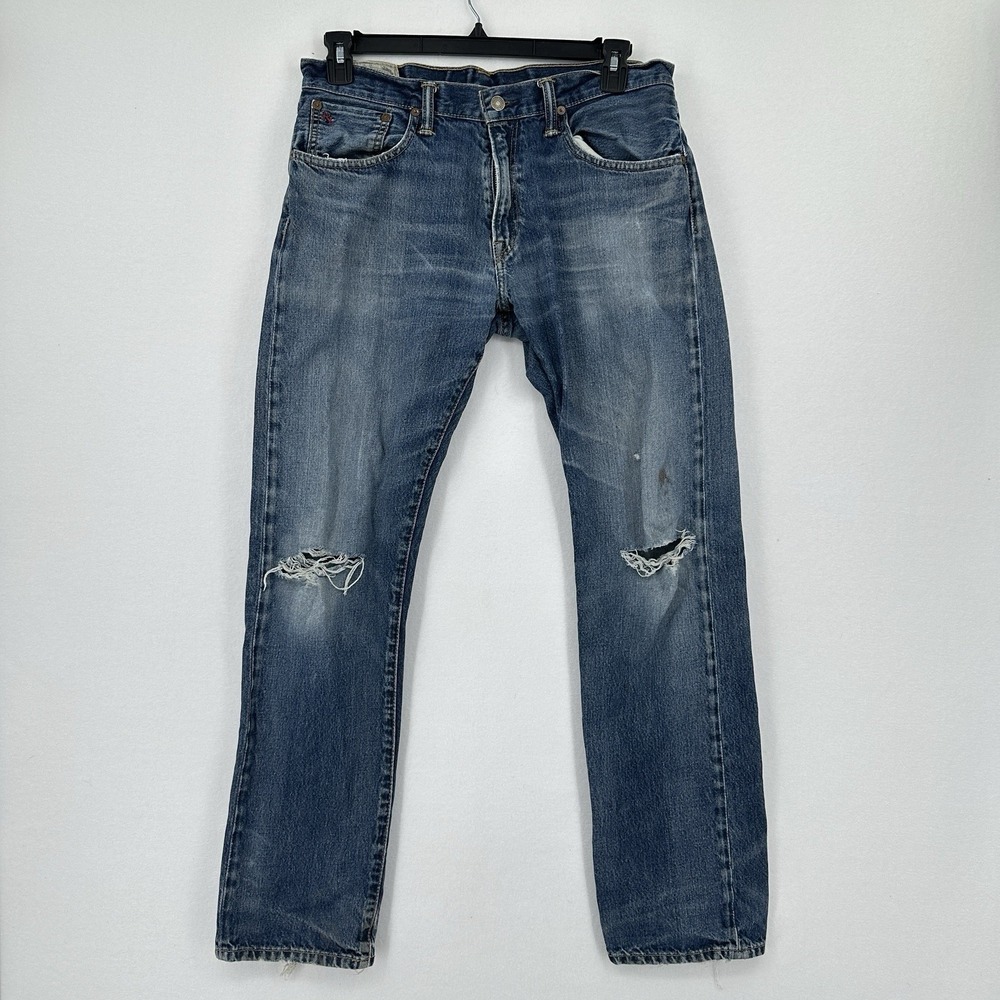 Polo‎ Ralph Lauren Selvedge Jeans Mens 32x32 Blue 100% Cotton Hampton Straight